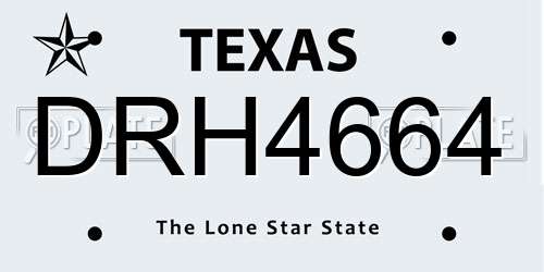 DRH4664 Texas License Plate
