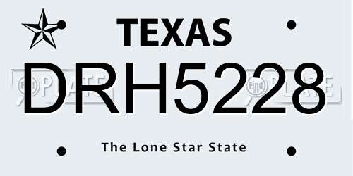 DRH5228 Texas License Plate