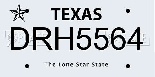 DRH5564 Texas License Plate