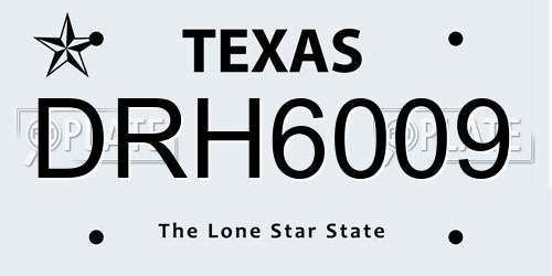 DRH6009 Texas License Plate