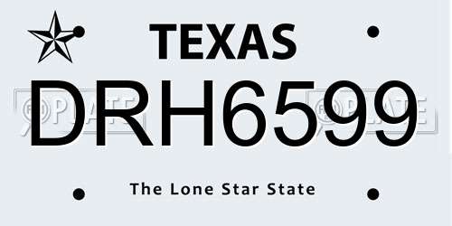 DRH6599 Texas License Plate