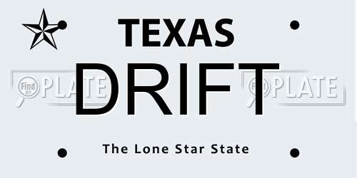 DRIFT Texas License Plate
