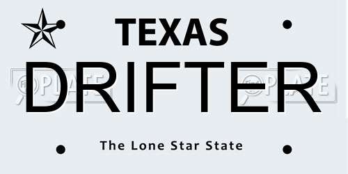 DRIFTER Texas License Plate