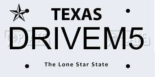 DRIVEM5 Texas License Plate