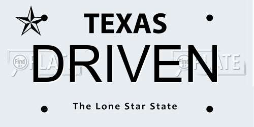 DRIVEN Texas License Plate