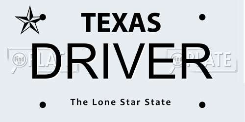 DRIVER Texas License Plate