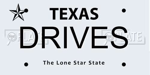 DRIVES Texas License Plate