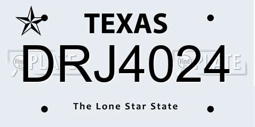 DRJ4024 Texas License Plate