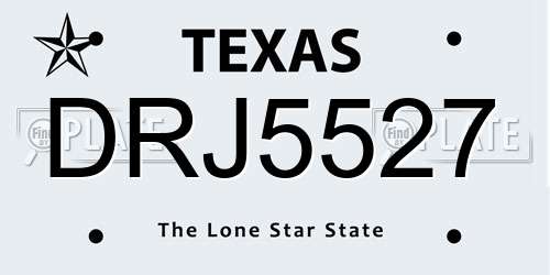DRJ5527 Texas License Plate
