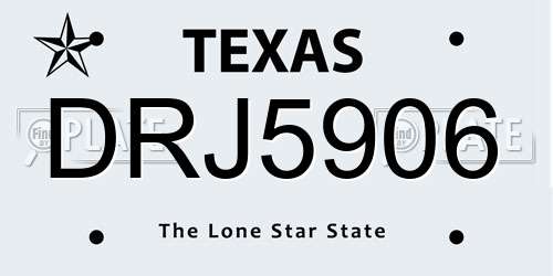 DRJ5906 Texas License Plate