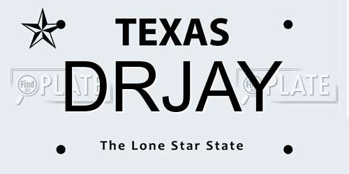 DRJAY Texas License Plate