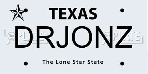 DRJONZ Texas License Plate
