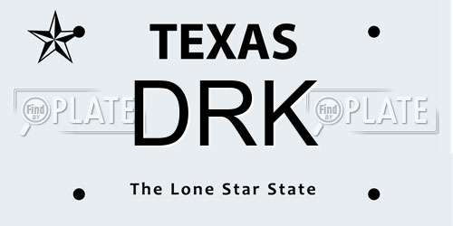 DRK Texas License Plate