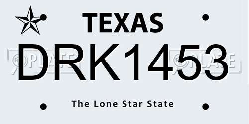DRK1453 Texas License Plate