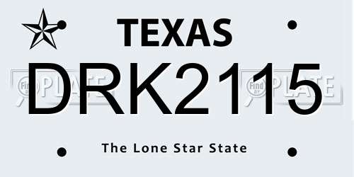 DRK2115 Texas License Plate