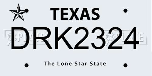 DRK2324 Texas License Plate