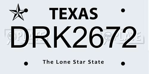 DRK2672 Texas License Plate