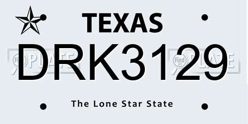DRK3129 Texas License Plate