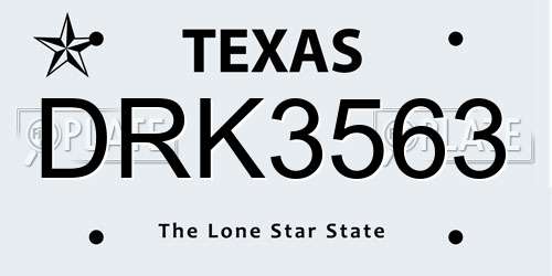 DRK3563 Texas License Plate