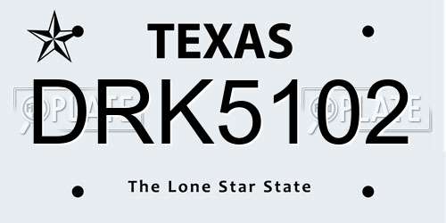DRK5102 Texas License Plate