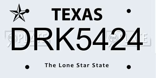 DRK5424 Texas License Plate