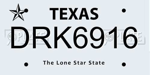 DRK6916 Texas License Plate