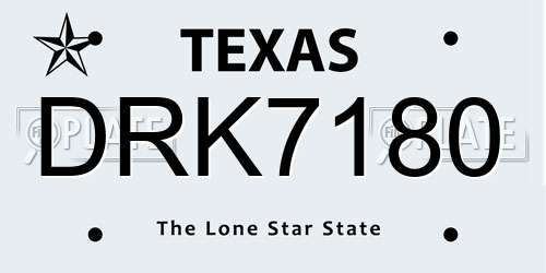 DRK7180 Texas License Plate