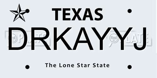 DRKAYYJ Texas License Plate