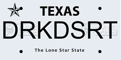 DRKDSRT Texas License Plate