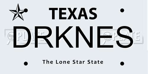 DRKNES Texas License Plate