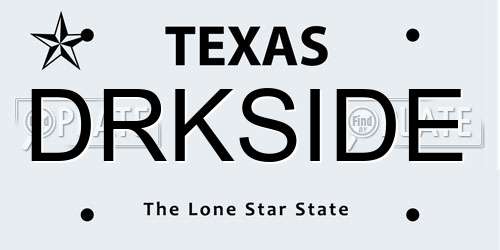 DRKSIDE Texas License Plate
