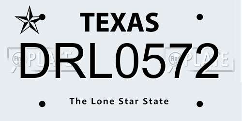 DRL0572 Texas License Plate