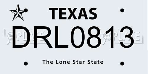 DRL0813 Texas License Plate