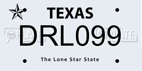 DRL099 Texas License Plate