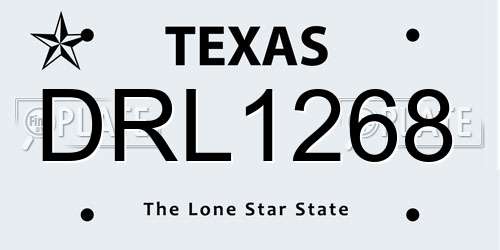 DRL1268 Texas License Plate