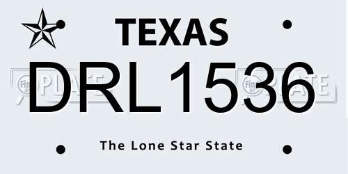 DRL1536 Texas License Plate
