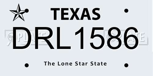 DRL1586 Texas License Plate