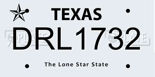 DRL1732 Texas License Plate