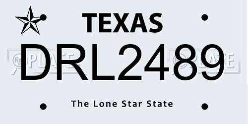 DRL2489 Texas License Plate