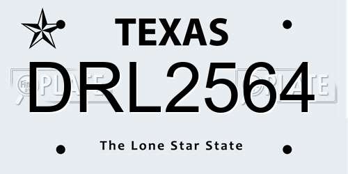 DRL2564 Texas License Plate