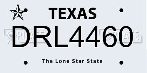 DRL4460 Texas License Plate