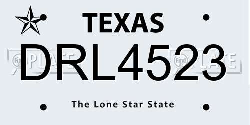 DRL4523 Texas License Plate