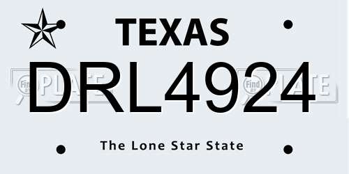 DRL4924 Texas License Plate