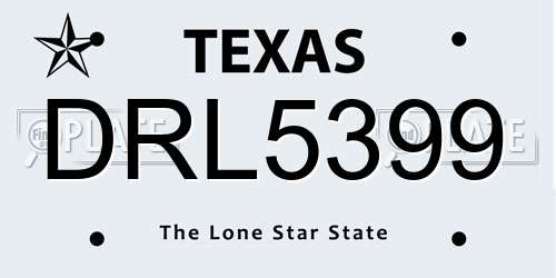 DRL5399 Texas License Plate