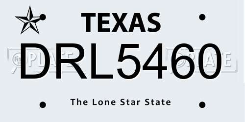 DRL5460 Texas License Plate