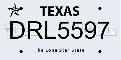 DRL5597 Texas License Plate