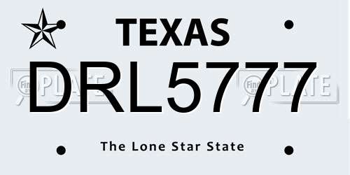 DRL5777 Texas License Plate
