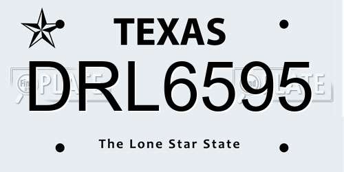 DRL6595 Texas License Plate