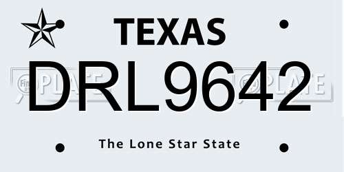 DRL9642 Texas License Plate