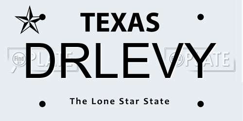 DRLEVY Texas License Plate